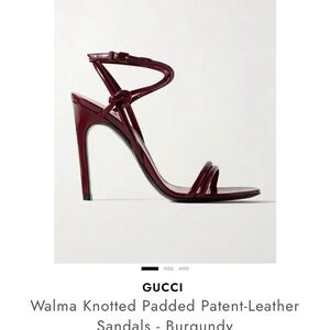 Gucci Dark Red Patent-Leather Sandals